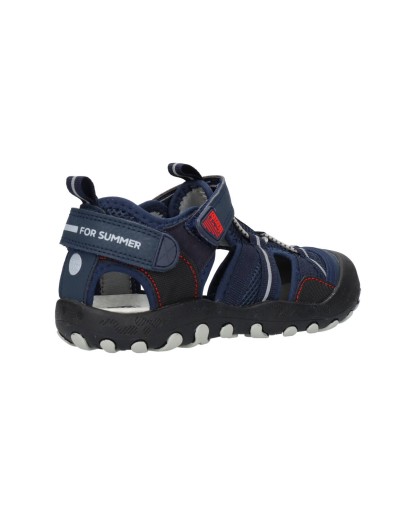 Infradito Bambini GIOSEPPO Emance, Sandali Californiani Con Chiusura Regolabile, Blu Navy E Rosso - 3