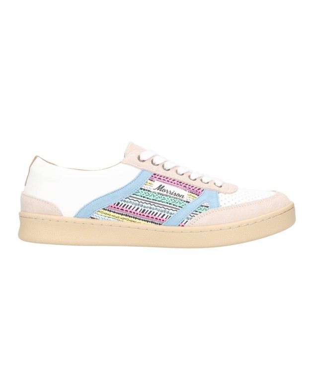 Morrison Dorian Scarpe Da Ginnastica Unisex - Nappa Bianca E Dettagli Pastello, Suola In Gomma Riciclata, Taglia 41 - 2