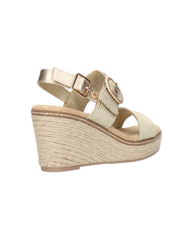Cuñas Mujer XTI Modelo 141412 - Tacón De Cuña, Material Metalizado, Talla 41, Cierre De Hebilla