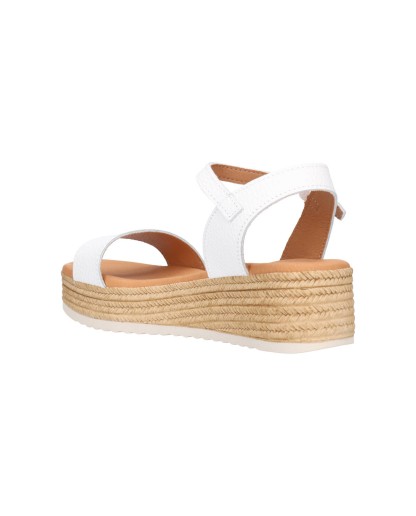 Sandalia Paul Green Mujer - Textil Blanco, Cierre De Metal, Suela Ligera Y Flexible, Modelo 6096-055